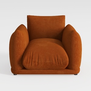 Modern Accent Chair, Lambswool Fabric ArmChair