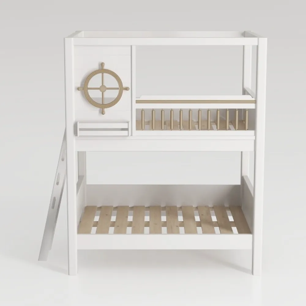 Low Bunk Bed for Kids, Twin Over Queen House Bunk 