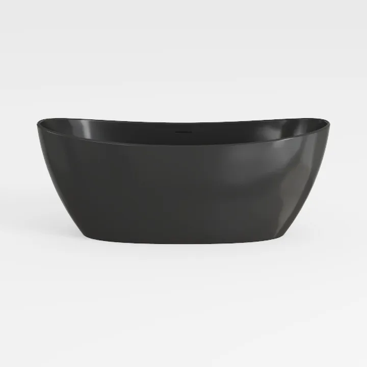 Minimalist Black Acrylic Freestanding Bathtub 3D Model