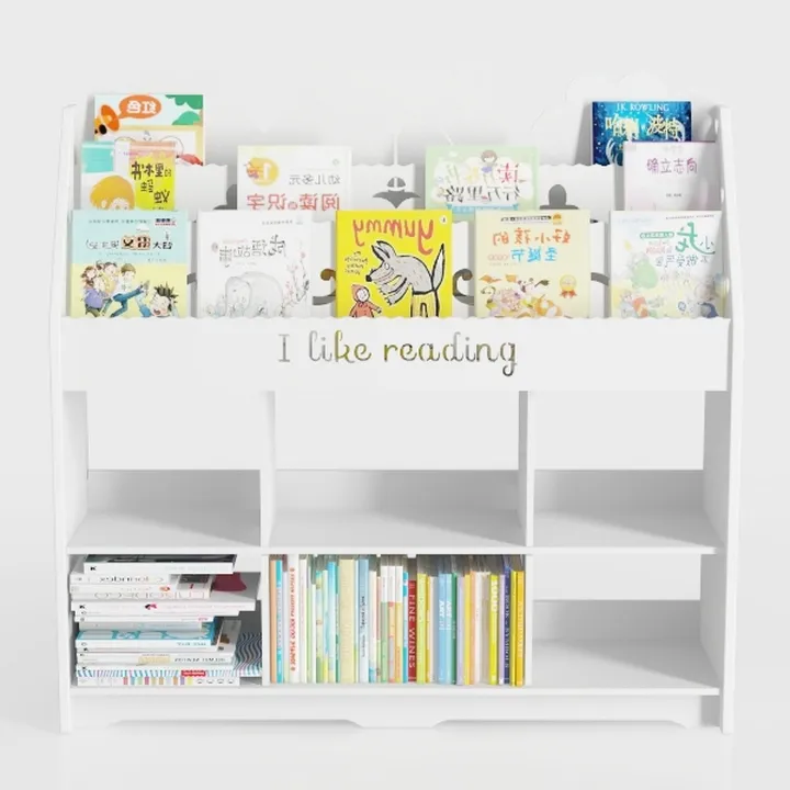 UTEX Kids Bookshelf with Movable Toy Box, Toddler