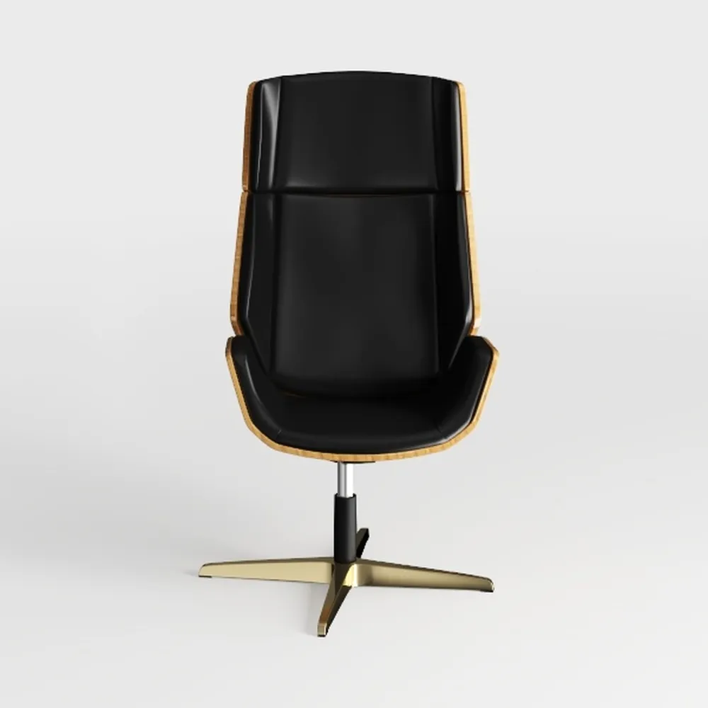 Black/Gold Leather/Faux Leather Office/Desk Chair 