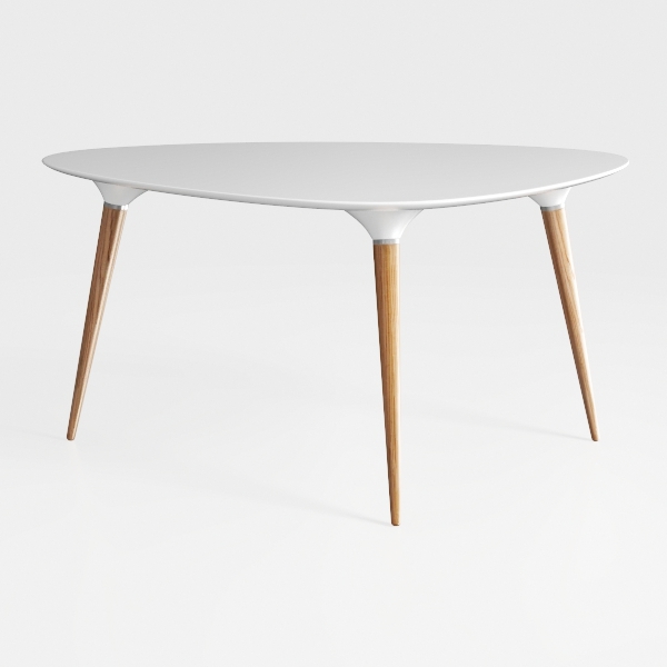 Oslo 32 in. Glossy White Round Wood Top Coffee Tab