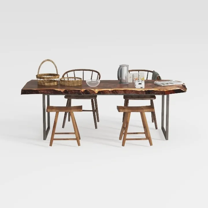 Generico Vassoio Pieghevole per Comodino, Tavolo per Laptop, scrivania Moderna in Legno massello con Gambe in Ferro, Tavolo per Computer da Ufficio Spesso 5 cm per casa e Studio, Elegante scrivania p
