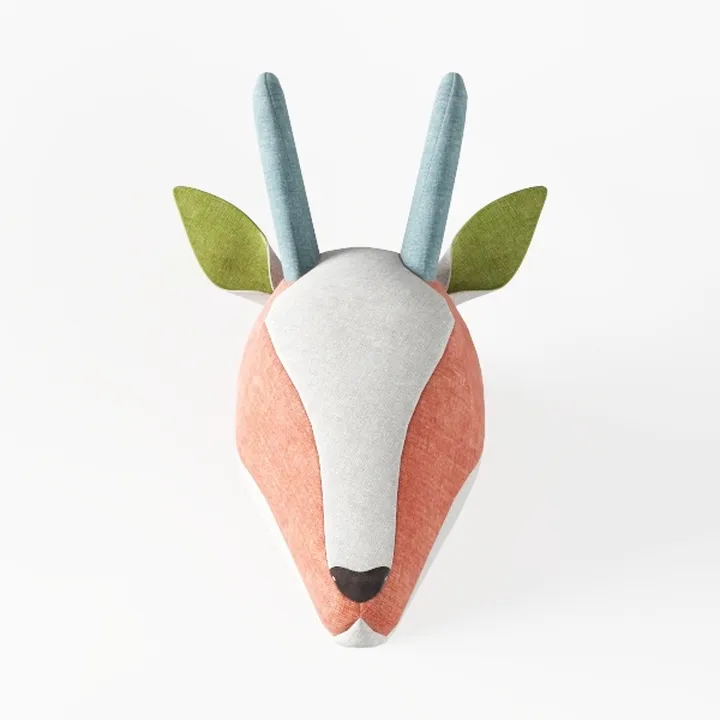 Fabric Cute Antelope Head Wall Decor Hanging 3D Model