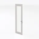 Minimalist Glass Panel Wooden Interior Door 3D Model Left 45 Degree View