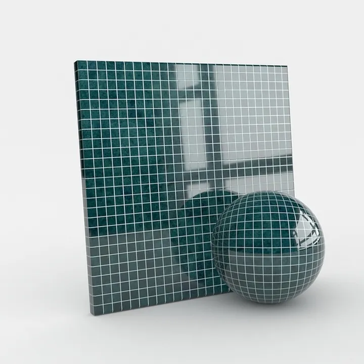 dark green check-Mosaic