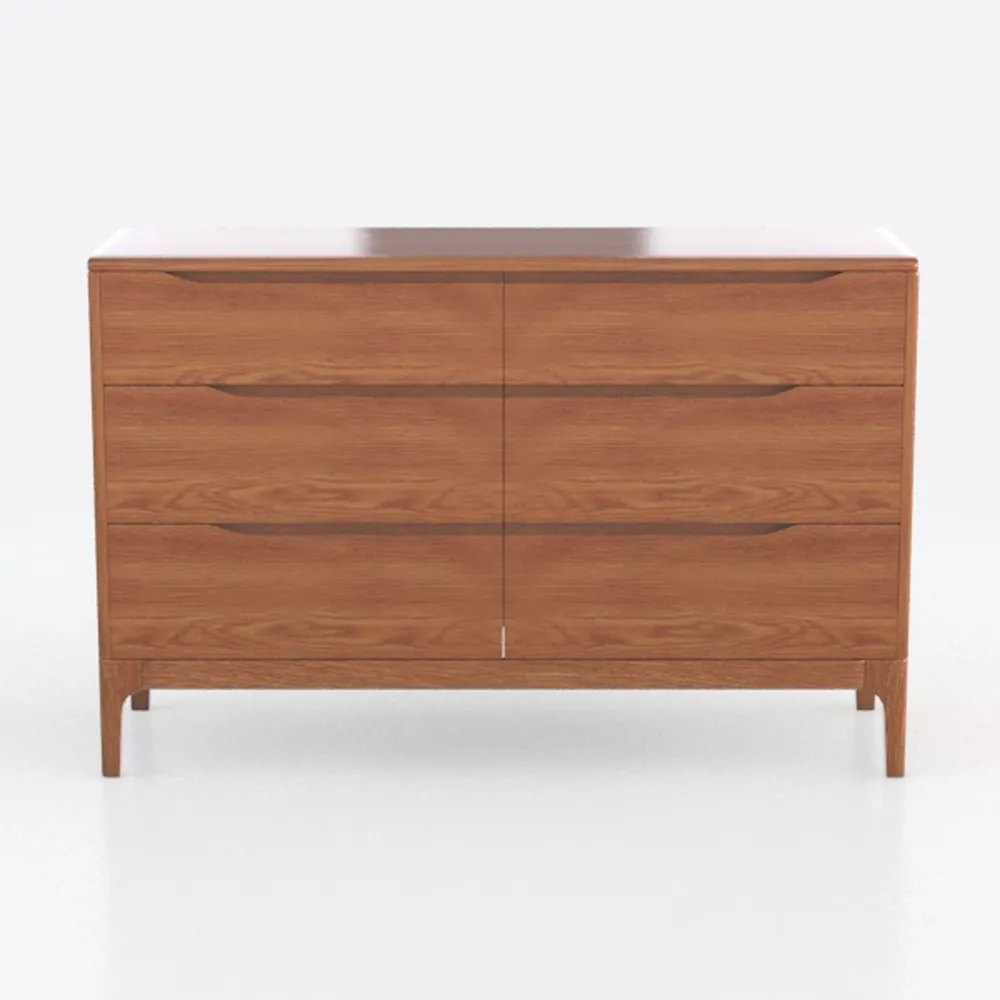 55” Wide Mid Century Modern 7 Drawer Dresser for