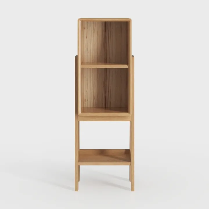 Minimalist Solid Oak Freestanding Bookshelf Storage Shelf 3D Model