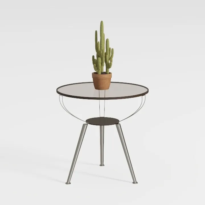 Glass Dining Table Modern Kitchen Table with Silve