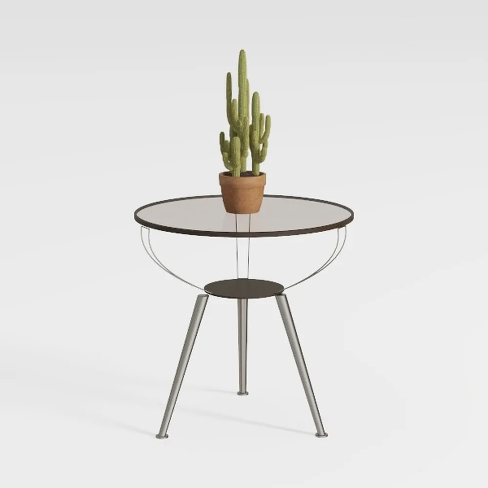 Glass Dining Table Modern Kitchen Table with Silve