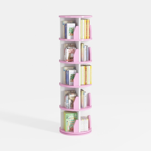 BYERZ Rotating Bookshelf, Small Book Shelf for