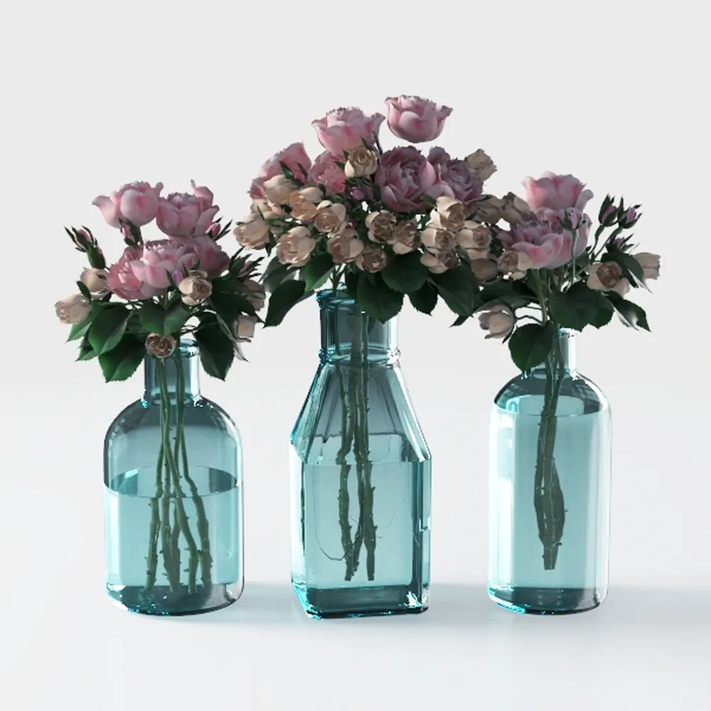 Colored Classic Multicolored Glass Vases,Hydroponic Flower Pot, Small Bottles Decoration, Nordic Dried Transparent Ornaments