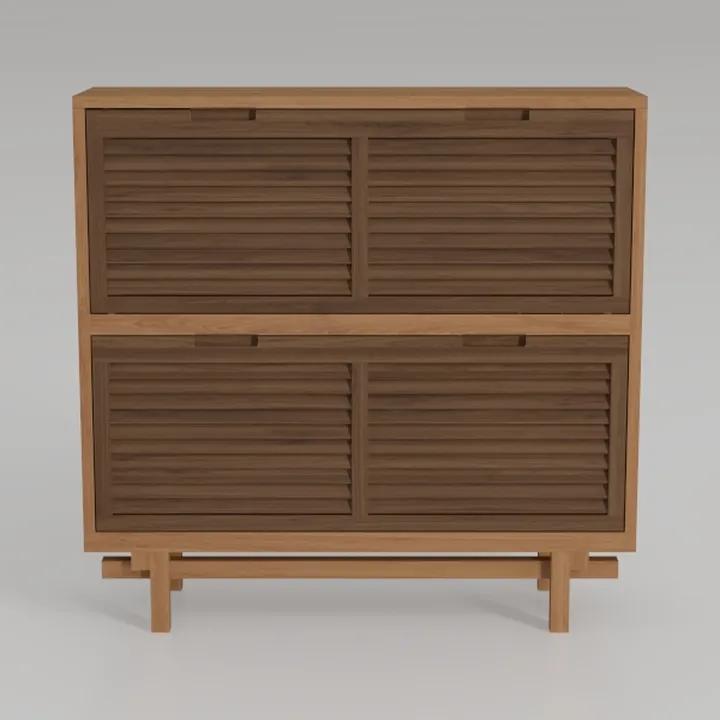 Shoe Cabinet Storage for Entryway, Fluted Shoe