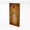 Vintage Thai Traditional Wall Art Decor Canvas 3D Model Left 45 Degree View