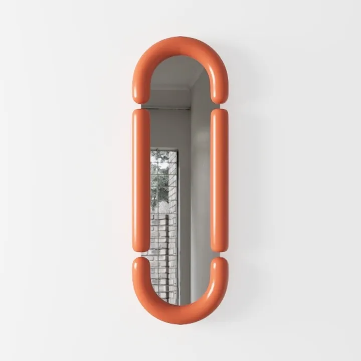 Modern Contemporary Orange Plastic Decorative Wall Mirror 3D Model
