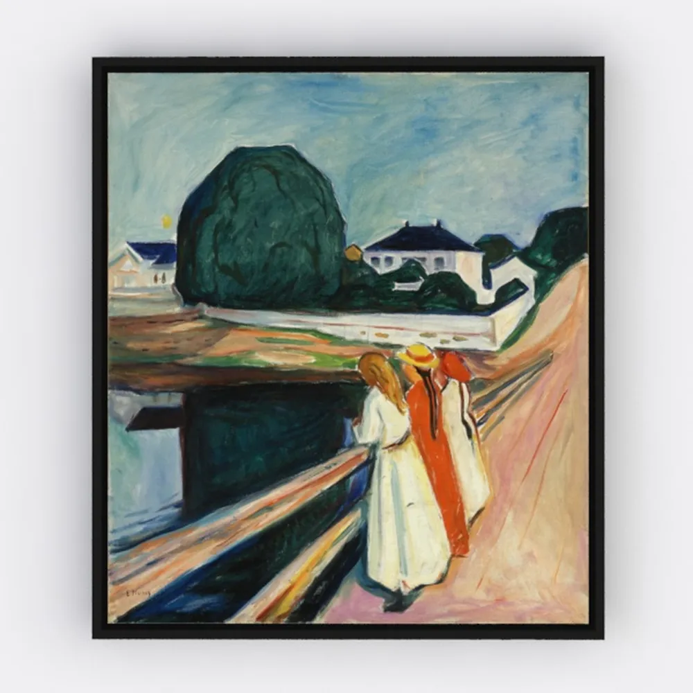 Dancing Colors Koi Black Float Frame Canvas Art