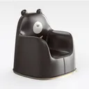 Cute Cartoon Bear Pattern Brown Leather Kids Armchair 3D Model Right 45 Degree View