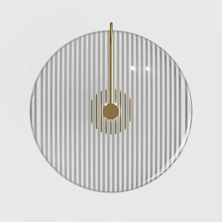 Minimalist Modern Glass Brass Wall Clock 3D Model