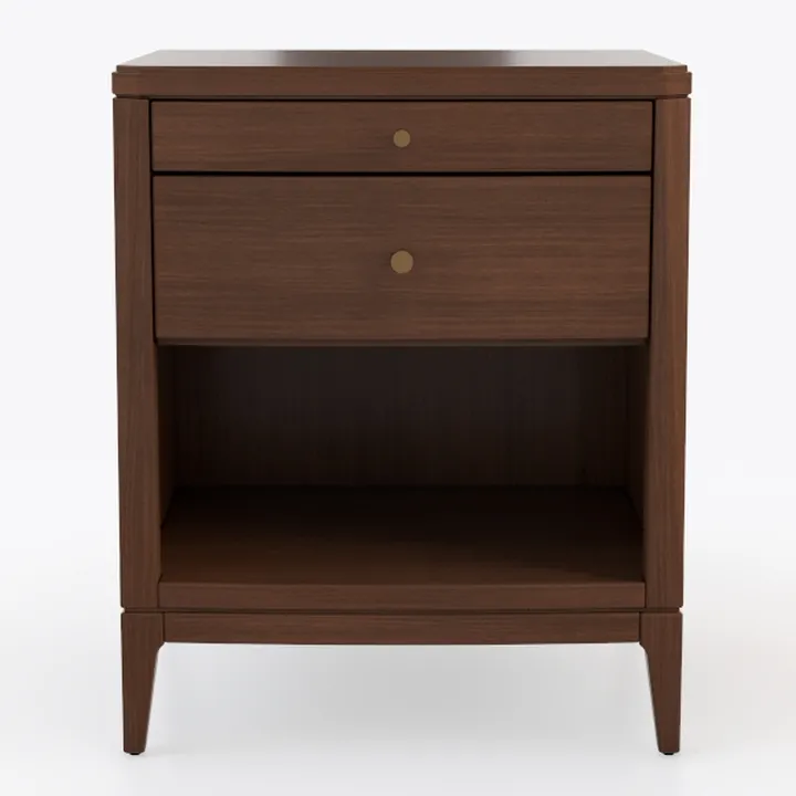 Home Square 2 Piece Solid Wood Nightstand Set with