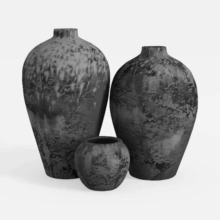 Kokrose Black Terracotta Vase, Black Vases Home