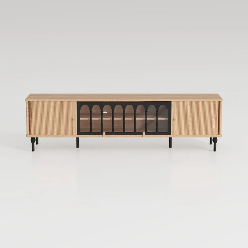 mopio Norwin TV Stand, Rustic Modern Industrial