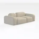 Minimalist Boucle Fabric Loveseat Sofa 3D Model Right 45 Degree View