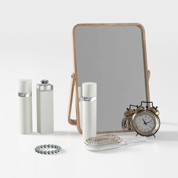 Fashion net red wooden mirror Multi-purpose makeup mirror table Simple wooden dresser table rotating mirror