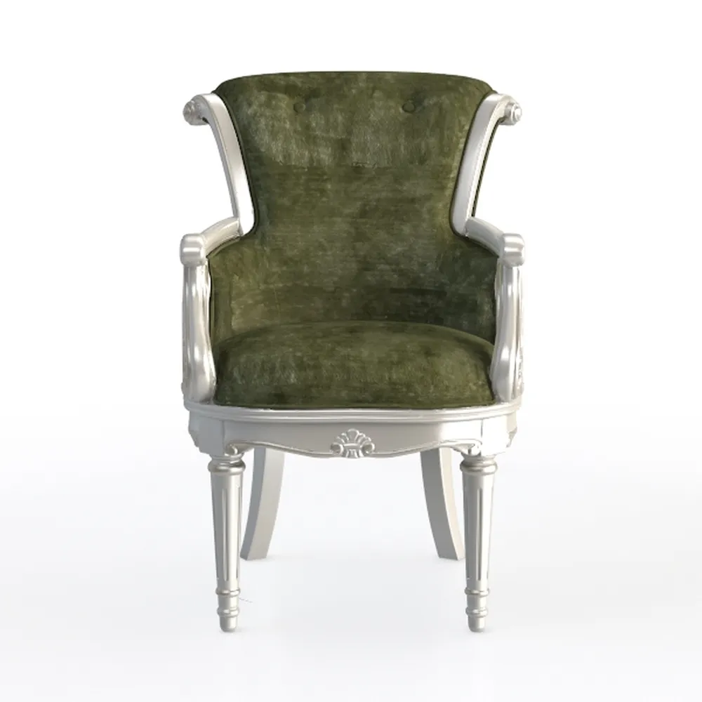 Gold and Silver Polyester Crown Top Dining Armchai