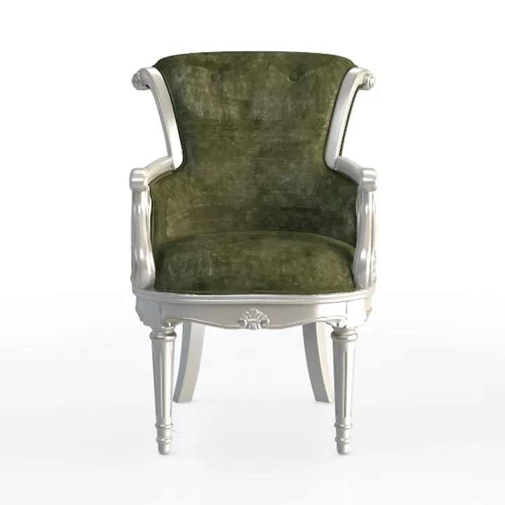 Gold and Silver Polyester Crown Top Dining Armchai