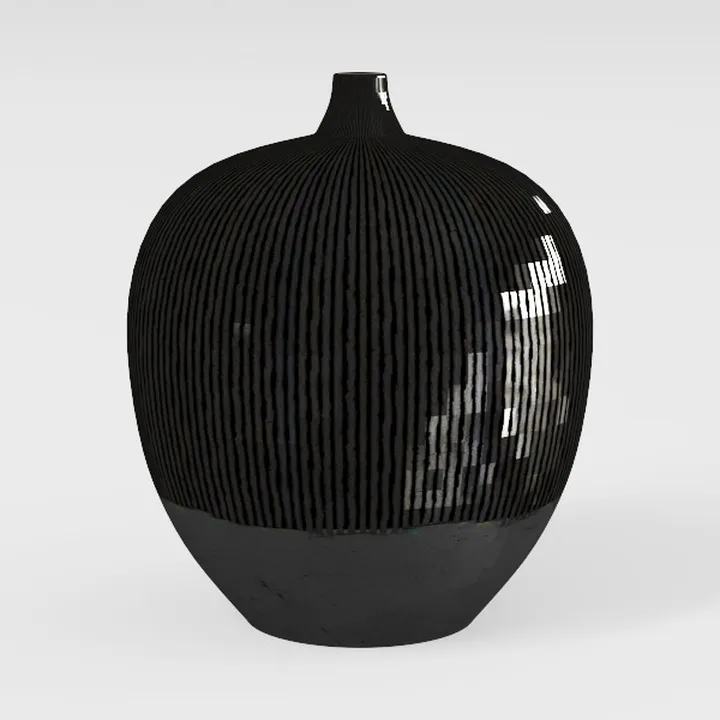 Black Ceramic Vase for Flowers, 6 Inch Flower
