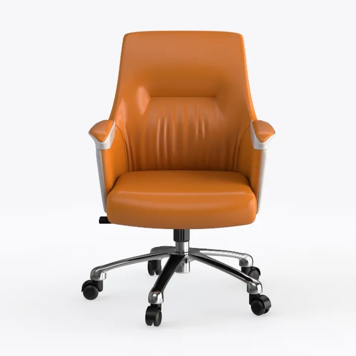 Modern Orange Leather Office Chair 3D Model