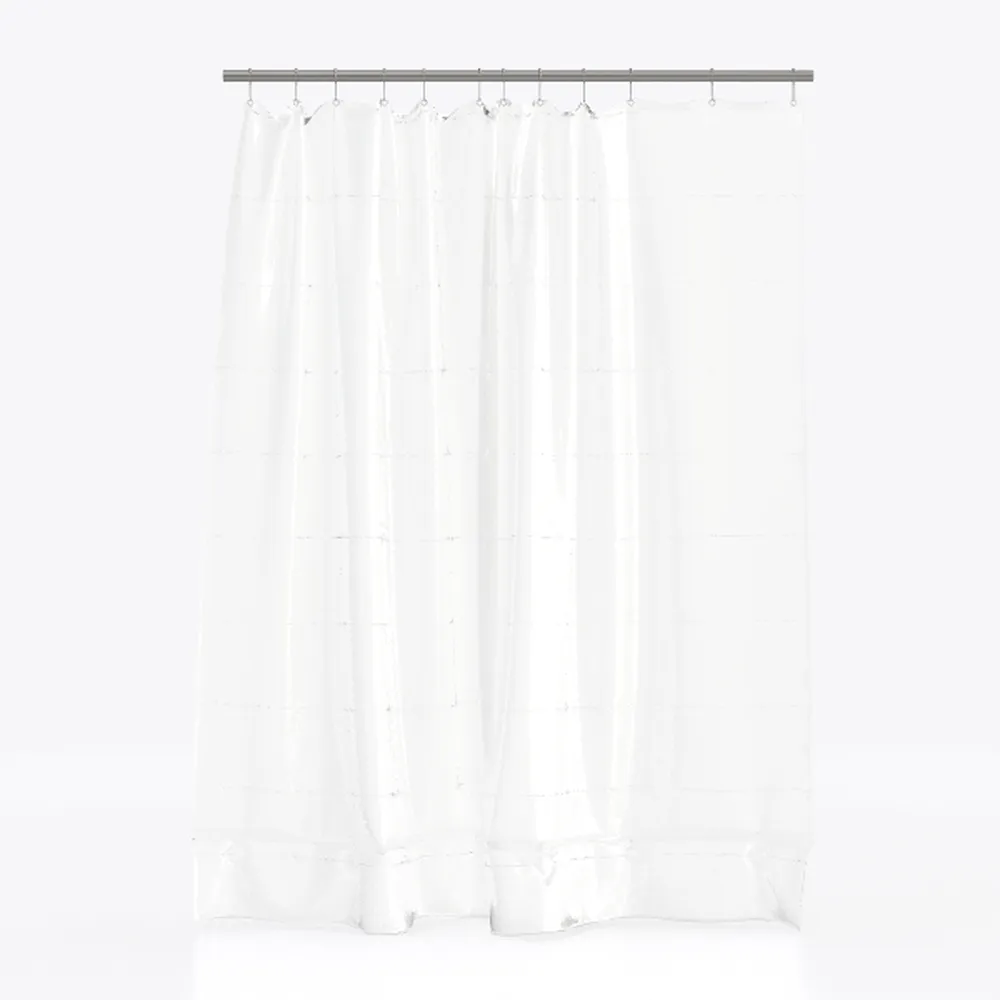 Barossa Design Waffle Weave White Shower Curtai