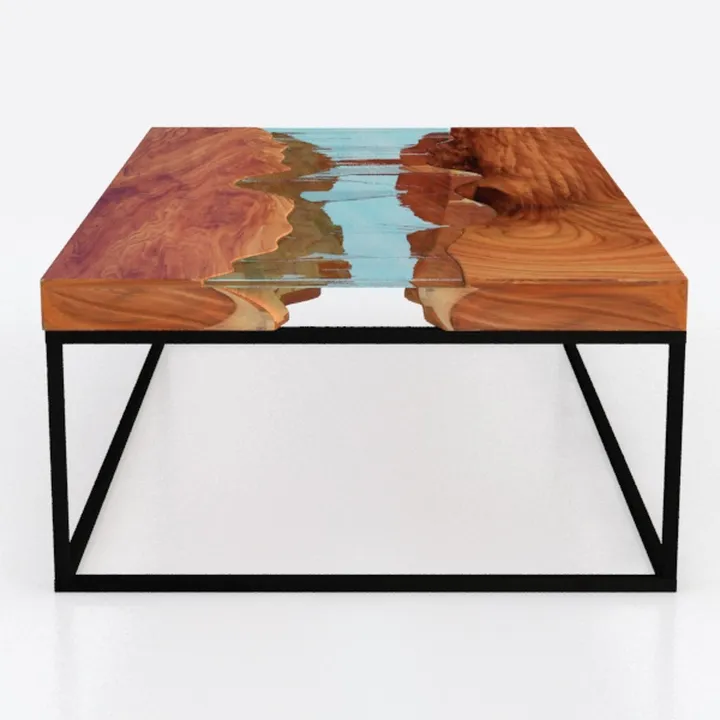 Custom 3D Waves Ocean Dining Table, Blue Ocean