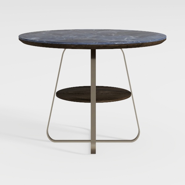 ASYA Gold Coffee Table for Living Room, 2-Tier Rou