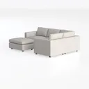 Minimalist Fabric L Shaped Sectional Sofa with Ottoman 3D Model Left 45 Degree View
