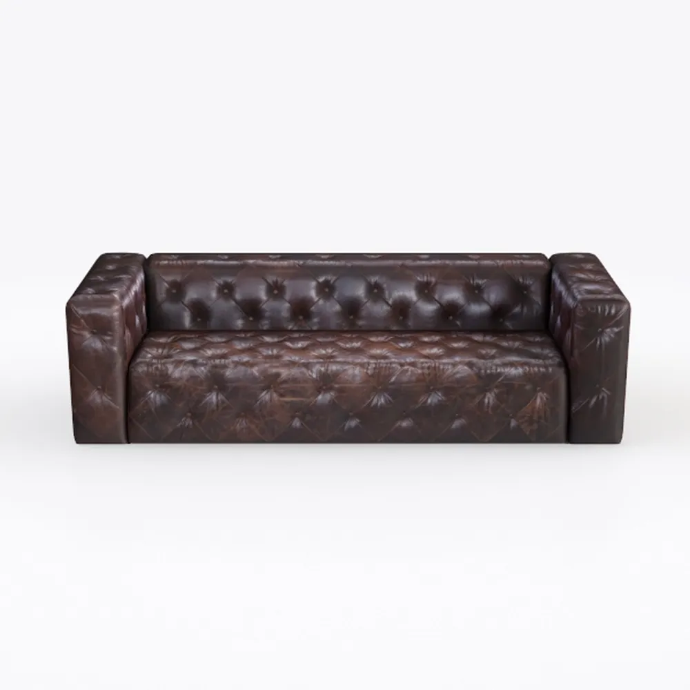 Poly & Bark Capa Leather Couch - 92 Inch Sofa - Pu
