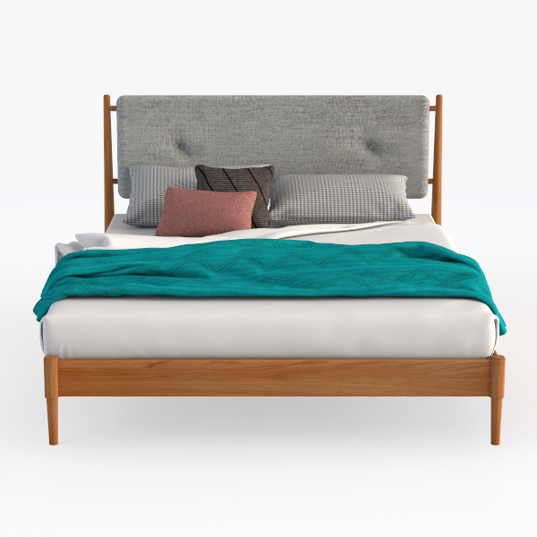 Baxton Studio Jaiana Tufted Platform Bed, Queen, G