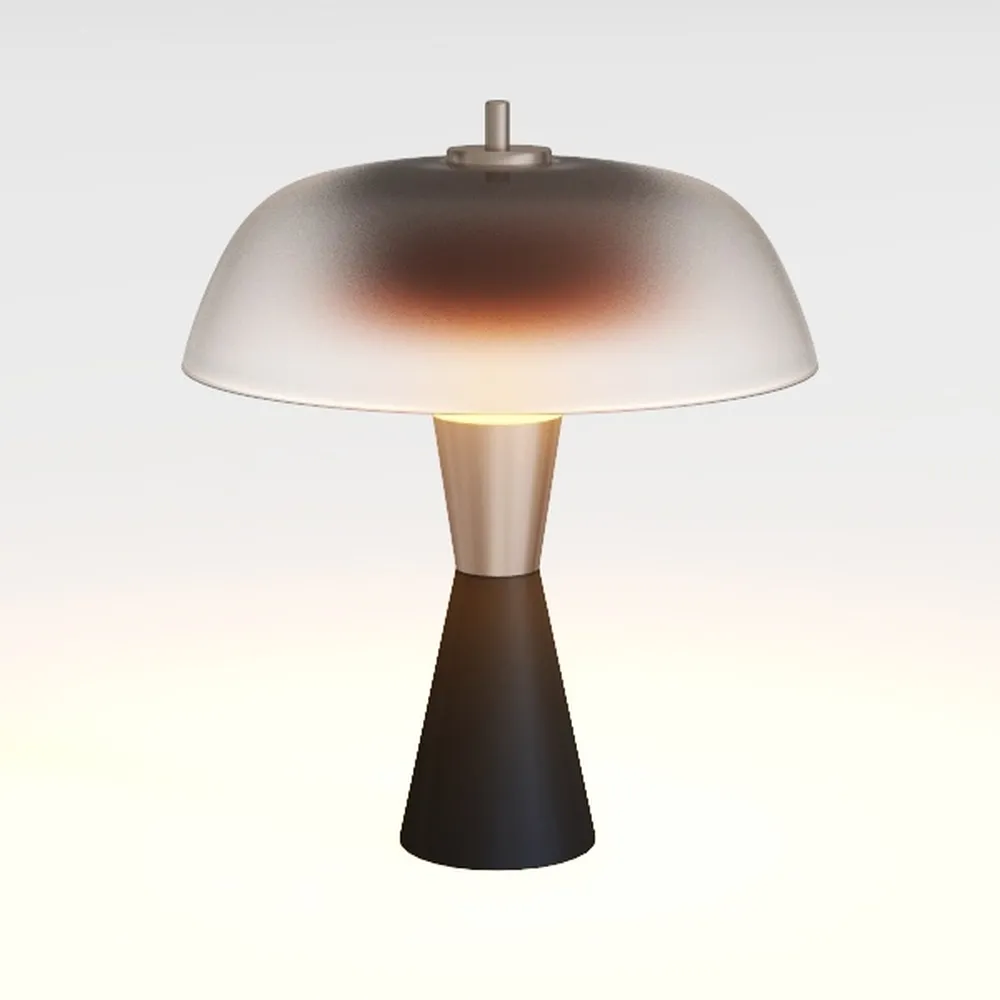 Nourison 16" Blush Pink Metal Mushroom Table Lamp,