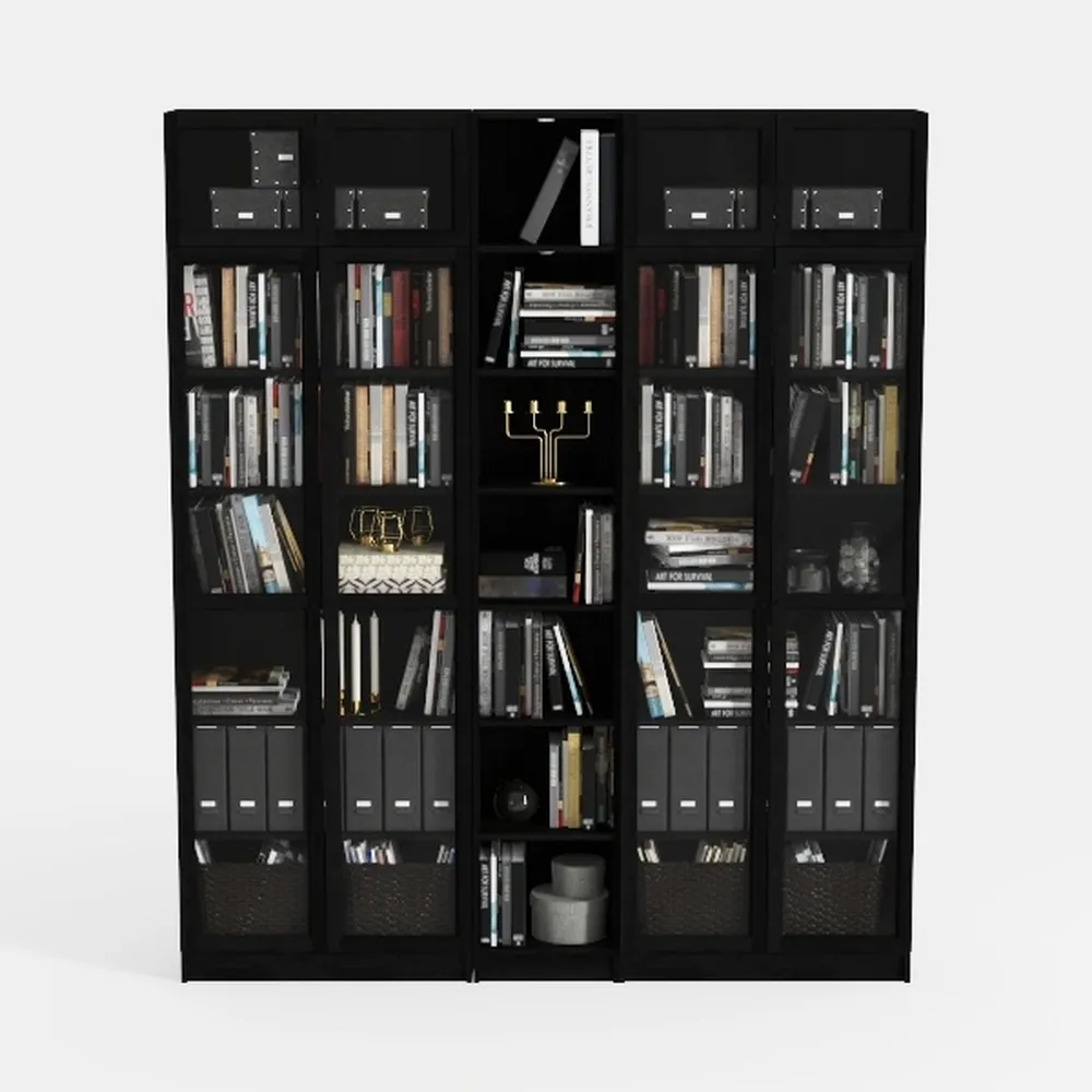 HOSTACK 75" Tall Book Shelf and Bookcase, 47" Wide