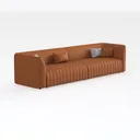 Modern Velvet Tufted Extra Large Sofa 3D Model Right 45 Degree View