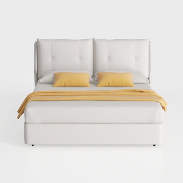 Baxton Studio Laverick Boucle Platform Bed with Bo