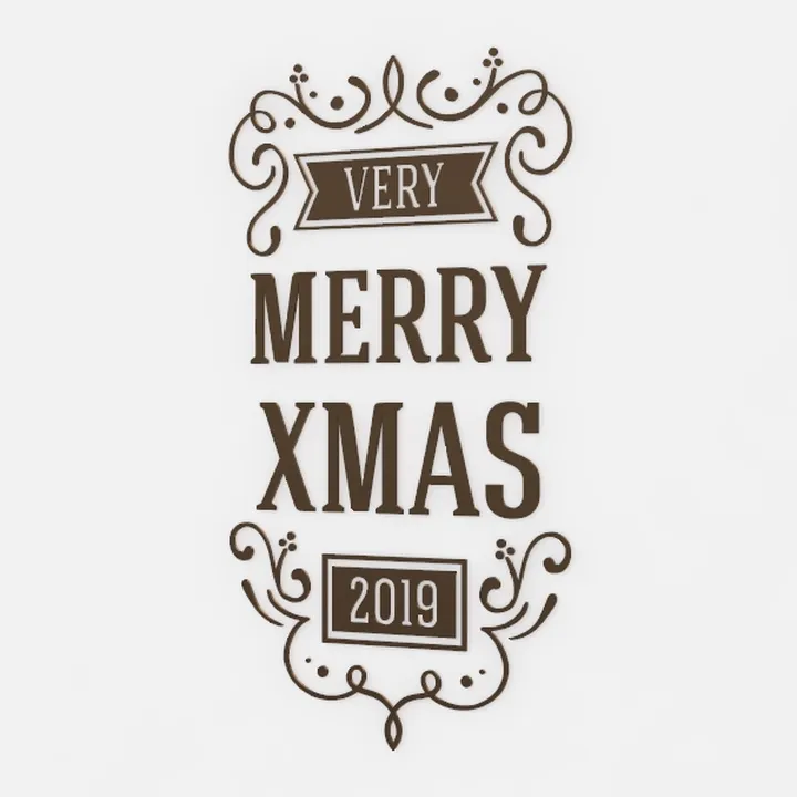 Vintage Christmas 2019 Greeting Wall Decor 3D Model