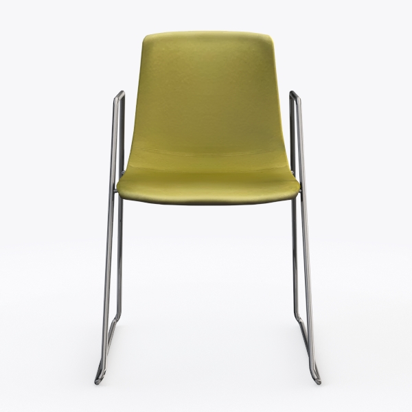 Plastic Stackable Side Chair in Green