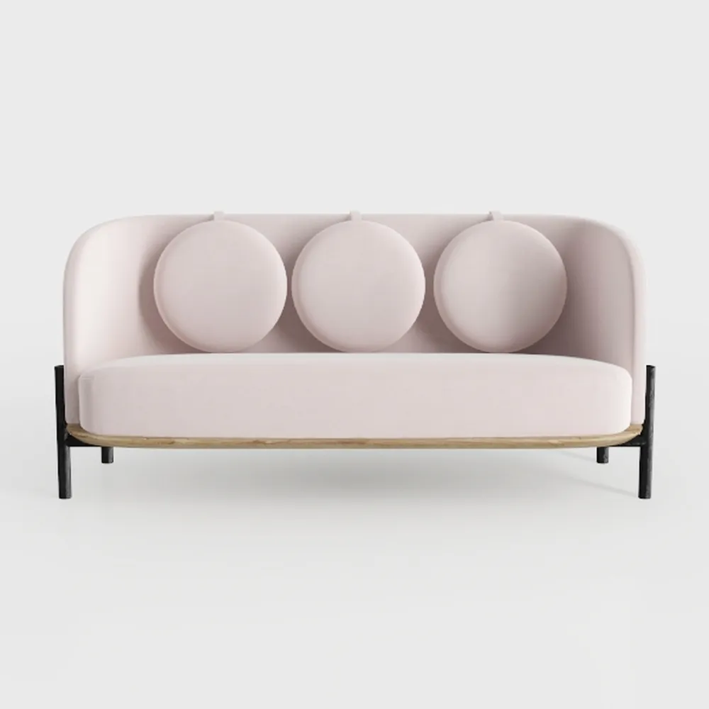 Glory Furniture Pompano Velvet Sofa in Pink