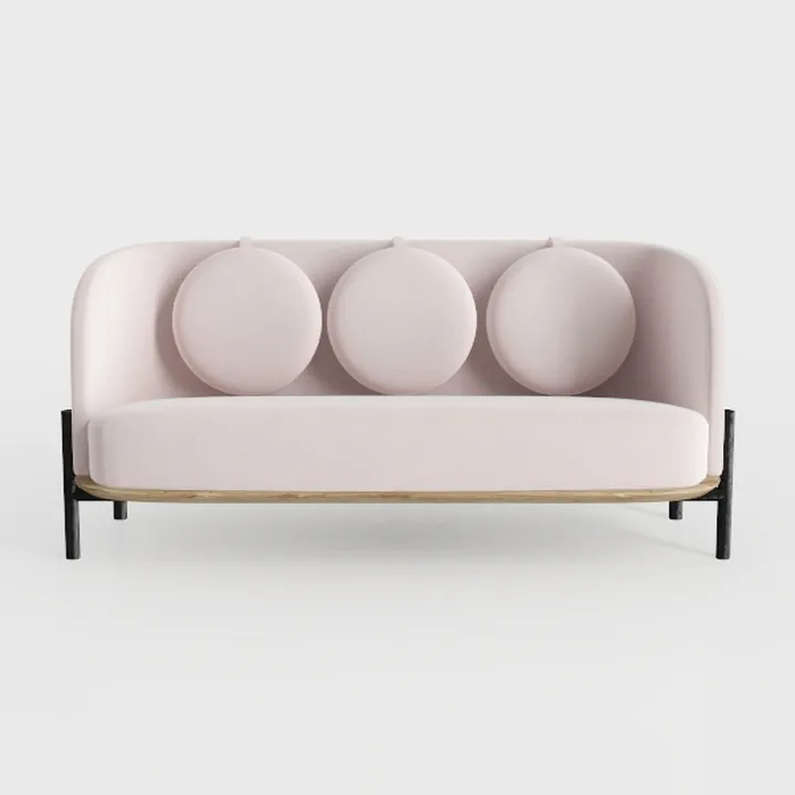 Glory Furniture Pompano Velvet Sofa in Pink