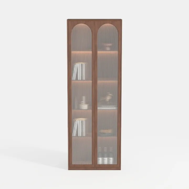 70.8” Tall Arched Bookcase, 5 Tier Tall Bookshelf,