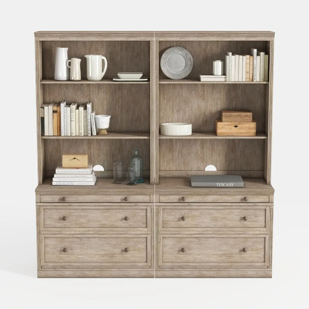 HOSTACK Farmhouse Bookshelf and Bookcase, 47" Wide