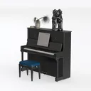 piano-Music Space Left 45 Degree View