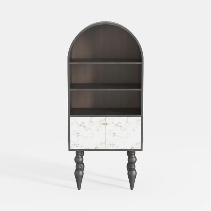 Display Storage Cabinet with Glass Door, LED Light