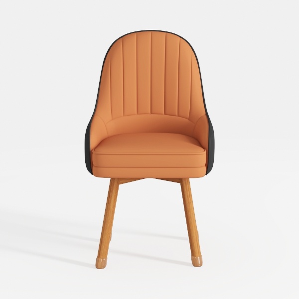 Modern Armless Office Desk Chair Ergonomic PU Leat